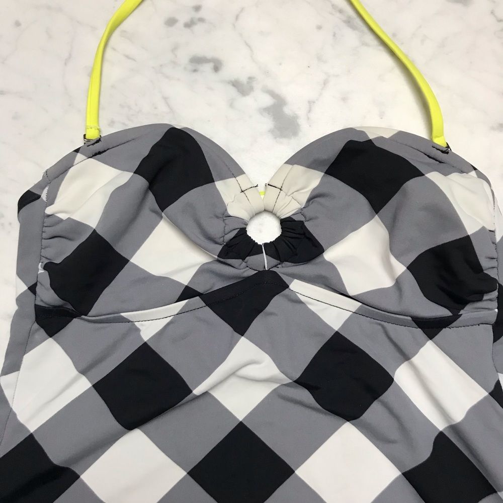 Target Black White Check Print Tankini Swim Top - Picture 2 of 6